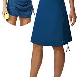 Cakulo Women’s 20″ Knee Length Active Skorts Skirts Plus Athletic Modest Tennis Golf Beach Hiking Casual Skirt Pocket