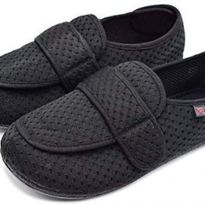 DS-Slippers Mens Adjustable Extra Wide Slipper Orthopaedic Memory Foam Shoes Diabetic Edema Slippers