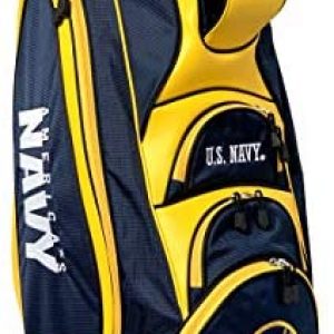 Team Golf Military Navy Victory Golf Cart Bag, 10-Way Top with Integrated Dual Handle & External Putter Well, Cooler Pocket, Padded Strap, Umbrella Holder & Removable Rain Hood