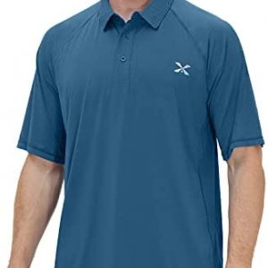 Corna Men’s Golf Polo Shirts Moisture Wicking Performance Short Sleeve Sports Casual Shirts