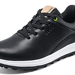 THSAYOO Spikeless Golf Shoes Men Waterproof Golf Shoes Comfortable Breathable Golf Footwear Mens Golf Sneakers Golf Walking Shoes Black