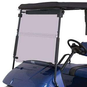 ECOTRIC Fold Down Tinted Windshield Compatible with 1994-2014 EZGO TXT & Medalist Models Gas or Electric Golf Cart – Fold Down for Convenience