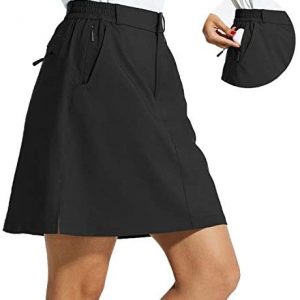 BALEAF Women’s Golf Skorts 5 Pockets with Zip 18″ UPF 50+ Hiking Skirt Quick Dry Lightweight Skirts Outdoor Casual
