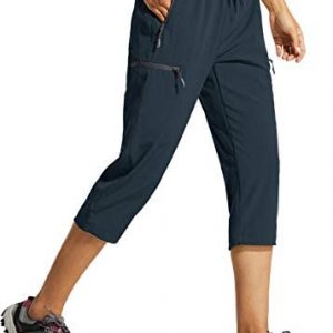 Libin Women’s Cargo Hiking Pants Lightweight Quick Dry Capri Pants Athletic Workout Casual Outdoor Zipper Pockets