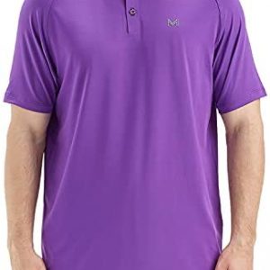 M MAELREG Mens Golf Shirts – Moisture Wicking Quick Dry Raglan Short Sleeve Seamless Tech Performance Casual Golf Polo Shirts