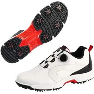 Tukoy Men Golf Shoes Professional 7-Spikes Golf Sport Sneakers Microfiber Leather Golf Outdoor Shoe