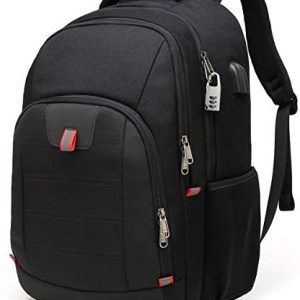 Travel Laptop Backpack,Extra Large Anti Theft College School Backpack for Men and Women with USB Charging Port,Water Resistant Big Business Computer Backpack Bag Fit 17 Inch Laptop and Notebook,Black