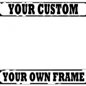 DZGlobal Custom Text Printed Car Frames Personalized Aluminum Cute Dog Cat Footprint Car Accessories Pet Paw License Plates Holder Black White 4 Holes 1 Frame