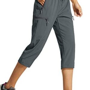 Libin Women’s Cargo Hiking Pants Lightweight Quick Dry Capri Pants Athletic Workout Casual Outdoor Zipper Pockets