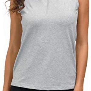 AjezMax Womens Sleeveless Golf Shrts Polos T-Shirts Zipper Golf Top