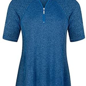 LURANEE Women’s Short Sleeve Moisture Wicking Athletic Shirts Quarter Zip Pullover
