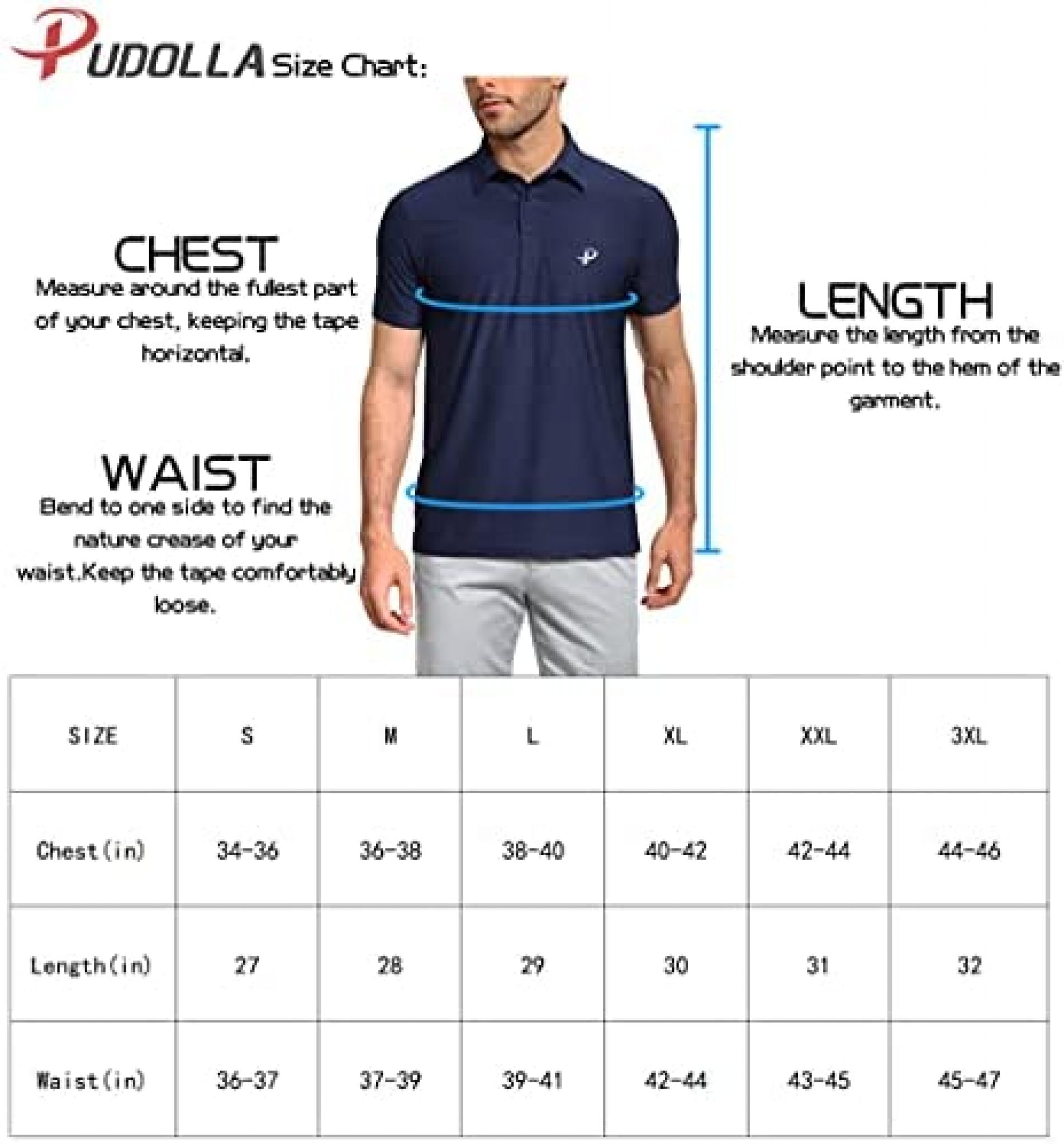 Pudolla Men's Dry Fit Golf Polo Shirts Athletic Short Sleeve Casual ...