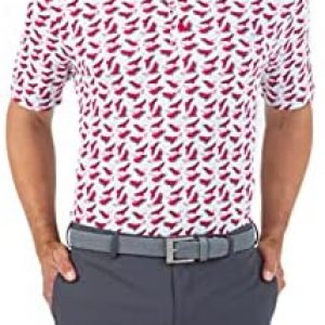 IBKUL Men’s Sun Protective Icefil Cooling UPF50+ Fly Like an Eagle Print Short Sleeve Polo – 94123 (Modern Fit)