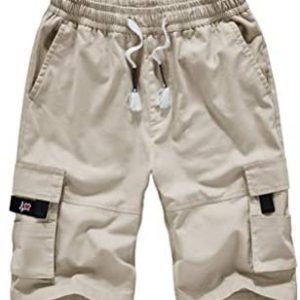 Minibee Men’s Shorts Casual Classic Fit Drawstring Summer Beach Shorts with Elastic Waist and Pockets