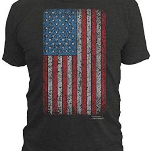 This We’ll Defend – Vintage American Flag – Made of USA – Mens 52/48 Premium T-Shirt, Black Heather