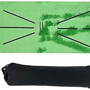 Golf Training Swing Mat, Golf Training Mat for Swing Detection, Fixed Ground Rug for Swing Detection Batting, No Taste, Portable Practice Golf Mats for Indoor/Backyard/Outdoor with Bag (12″ X 24″)