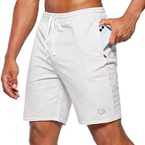 G Gradual Men’s Cotton Sweat Shorts 8 Inch Casual Lounge Shorts Workout Athletic Gym Shorts for Men with Zipper Pockets