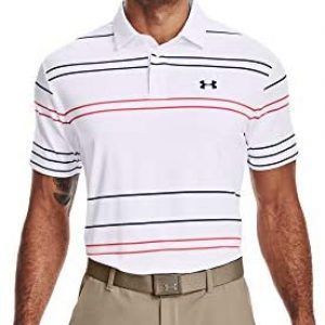 Under Armour Men’s Playoff 2.0 Golf Polo , White (134)/Academy Blue , Medium