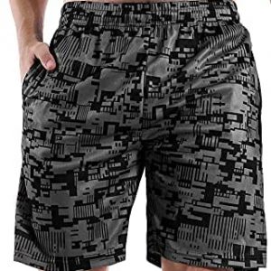 SWISSWELL Men’s Shorts Casual Workout Elastic Waist Lightweight Summer Beach Pants Zipper Pocket Drawstring