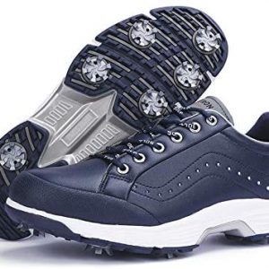ZAKEY Professional Golf Shoes Spikes for Men White Black Waterproof Golf Sneakers Outdoor Anti Slip Walking Footwear for Male