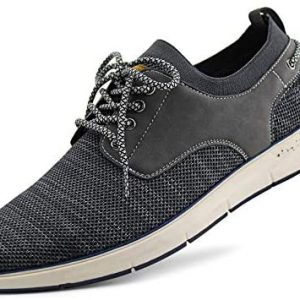 JABASIC Mens Knit Sneakers Breathable Casual Walking Oxford Shoes