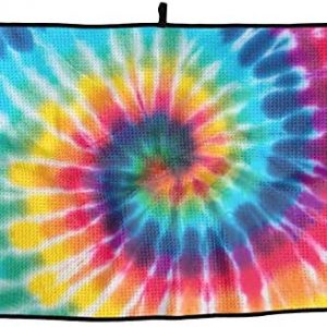 Spiral Tie Dye Golf Towel 24 X 15 Inch Soft Microfiber Towel for Golf Workout Swimming Gym Yoga