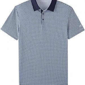 M MAELREG Golf Shirts for Men Short Sleeve Allover Print Polo Quick Dry Anti Uv Sport Casual Collared Shirt