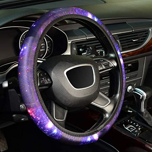 KAFEEK Blue Starry Sky Elastic Steering Wheel Cover, Universal 15 inch 2 KAFEEK Blue Starry Sky Elastic Steering Wheel Cover, Universal 15 inch - Image 2