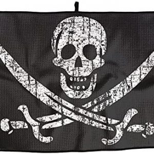 Vintage Pirate Flag Golf Towel 24 X 15 Inch Soft Microfiber Towel for Golf Workout Swimming Gym Yoga