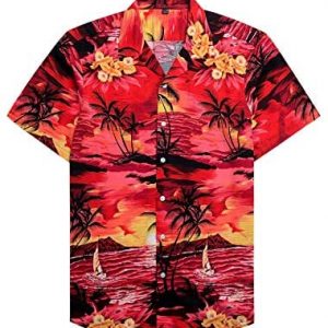 Alimens & Gentle 100% Cotton Regular Fit Short Sleeve Casual Hawaiian Shirt for Men