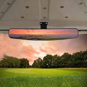 HKOO Golf Cart Rear View Mirror, 16.5″ Extra Wide Rear View Convex Golf Cart Mirror for EZ Go, Club Car, Yamaha (Rear View Mirror)