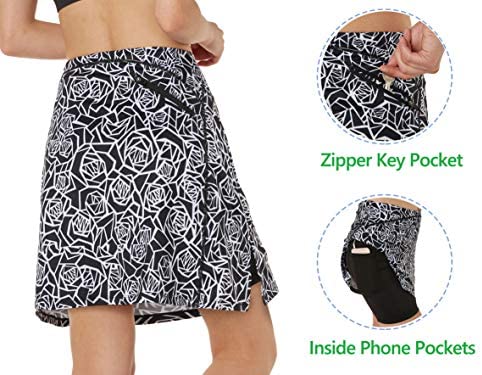 slimour Women Print Golf Skirt Travel Skirts with Pockets Swim Skirt High Waist with Shorts 3 slimour Women Print Golf Skirt Travel Skirts with Pockets Swim Skirt High Waist with Shorts - Image 3