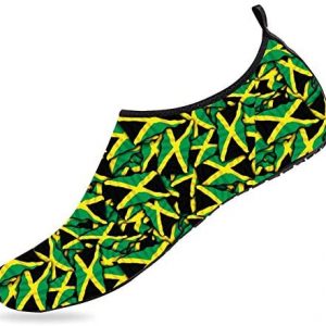 Breathable Barefoot Aqua Socks Jamaica Tree Mens Womens Water Shoes Quick-Dry Shoes for Running Walking Kayaking Yoga