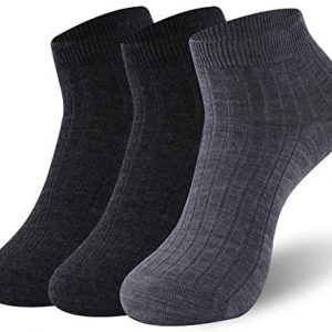 No Show Socks, Zonent Merino Wool Socks Ankle Athletic Wool Hiking Running Socks for Men 3 Pairs