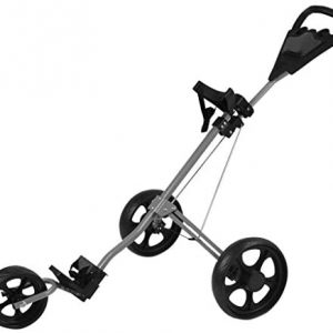 Landscap Foldable 3 Wheel Golf Pull Push Cart Trolley Scorecard Drink Holder Folding Lightweight Golf Cart