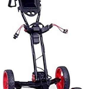 llddrz Golf Push Cart Electric Golf Trolley, Golf Caddy with Umbrella Holder, 4-Wheel Golf Push Cart with Stand Scoreboard, Easy Carry and Fold, for Golf Lovers