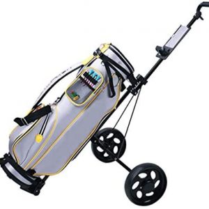 Homefami Foldable Golf Cart Easy Push and Pull Trolley 2 Wheel Light Weight with Score Count Board Water Cup Holder