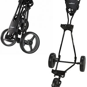 Caddymatic Golf Continental 3 Wheel Folding Golf Push/Pull Cart Black