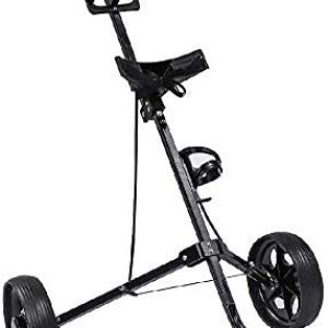 MYLW Push Pull Golf Cart, 2 Wheels Golf Trolley with Adjustable Handle Angle, Scorecard, and Foot Brake, Smallest Folding Lightweight Golf Push Cart