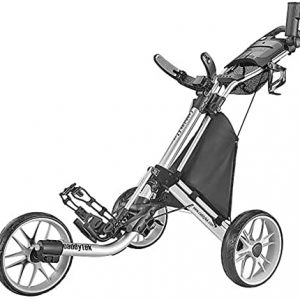 Owl’s-Yard 3 Wheel Golf Push Cart with Cooler Basket & Foot Brake & Cellphone Holder Lightweight Foldable Push Trolley Collapsible Adjustable Handle Height Cart Golf Clubs on Wheels