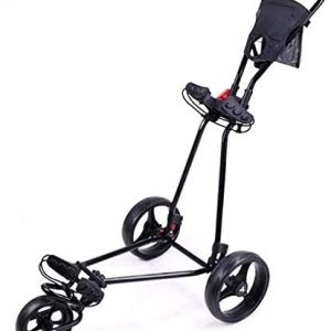 BBYT Folding 360 Swivel 3 Wheel Golf Push Cart with 360 Rotating Front Wheel, One Second to Open and Close Folding Cart, Collapsible Golf Trolley,Lightweight Golf Cart