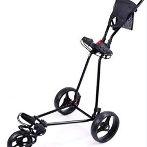 Lightweight Foldable Golf Trolley, Golf Push Cart with Adjustable Push Handle, Foot Brake, and Scorecard, 3 Wheel Push Pull Golf Cart,ONE Second to Open & Close