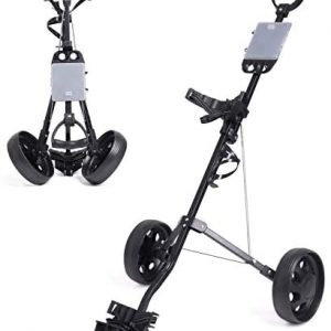 HOW TRUE 2 Wheel Golf Push Cart, Foldable/Collapsible Golf Push Cart- Easy to Open & Close