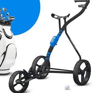 Golf Push Carts, 1 Step Folding 9lbs Lightweight, High-Tech Minimalistic Design