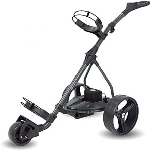 PowerBug GT Electric Golf Cart – Golf Bag Caddy with Lightweight Lithium Battery, Charger – Push Powered Trolley – Graphite