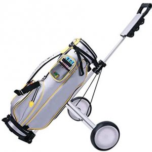 Floenr Golf Push Cart,Foldable 2 Wheel Push Pull Golf Cart,Cup Holder Trolley Swivel Steel Light for Golf Clubs,Golf Accessories for Men Women/Kids Practice and Game