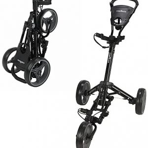Caddymatic Golf X-Lite One-Click Folding Pull/Push Golf Cart Black