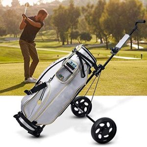 MYLW Golf Cart 2 Wheel Quick Open and Close Golf Pull Cart Foldable Golf Trolley Golf Easy Carry and Lightweight