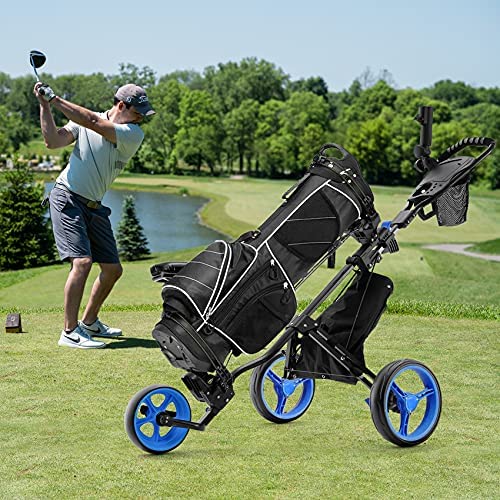 HINXIETIE Golf Push Carts, 3 Wheel Golf Carts, Foldable Golf Carts with Foot Brake, Lightweight Golf Pull Carts with Phone Holder, Umbrella Holder, Cup Holder, Scoreboard Holder for Golf Bags 8 HINXIETIE Golf Push Carts, 3 Wheel Golf Carts, Foldable Golf Carts with Foot Brake, Lightweight Golf Pull Carts with Phone Holder, Umbrella Holder, Cup Holder, Scoreboard Holder for Golf Bags - Image 8