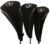 Black Golf Zipper Head Covers Driver 1 3 X Fairway Woods Headcovers Metal Neoprene Traditional Plain Protective Covers Fits All Fairway Clubs and Drivers up to 460cc